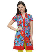 Red Printed Cotton Kurtis
