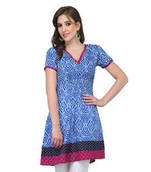 Blue Printed Cotton Kurtis