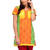 Green & Yellow Printed Cotton Kurtis