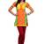 Green & Yellow Printed Cotton Kurtis