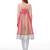 Beige & Pink Solid Cotton & Jacquard Kurtis