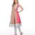 Beige & Pink Solid Cotton & Jacquard Kurtis