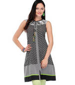 Black & White Printed Cotton Kurtis