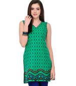 Green Printed Cotton Kurtis