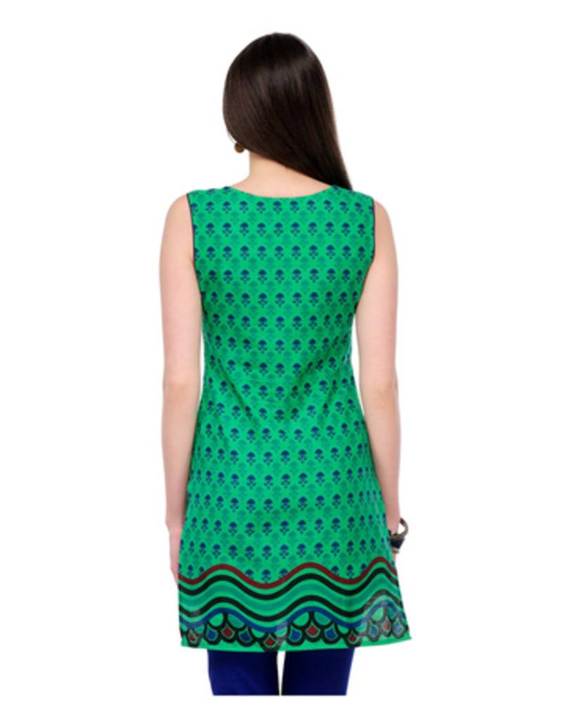 Green Printed Cotton Kurtis