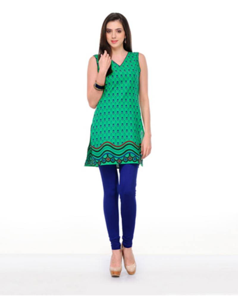 Green Printed Cotton Kurtis