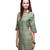 Green & Red Stripes Polyester Kurtis