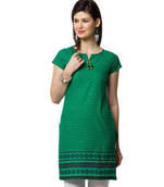 Green Printed Cotton Kurtis