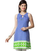 Blue Printed Cotton Kurtis