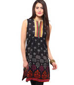 Black Printed Cotton Kurtis