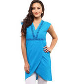 Blue Printed Cotton Kurtis
