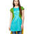 Blue & Yellow Solid Cotton Kurtis