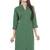 Mystique India Green 3|4 Sleeve Chinese Collar Khadi Long Kurti For women