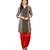Beige & Black Printed Cotton Kurtis