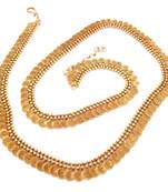 Traditional style bridal gold plated copper saree waist belt