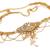 Bridal pearl cz beads mesh design gold plated saree waist belt