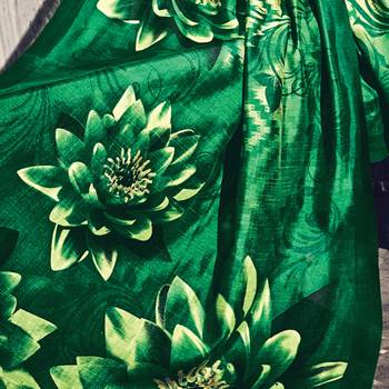 Green Printed Art Silk Saree With Blouse 3
