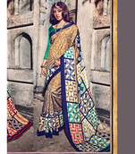 Multicolor Printed Art Silk Saree With Blouse