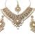 V shape Clear white cz kundan gold plated bridal necklace earrings set for Women