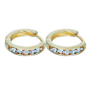 Affinity Jewellers Designer American Diamond Round Shaped Earring Gold Plated 1