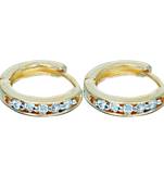 Affinity Jewellers Designer American Diamond Round Shaped Earring Gold Plated