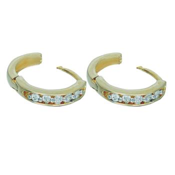 Affinity Jewellers Designer American Diamond Round Shaped Earring Gold Plated 2