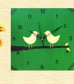 Wooden Wall Clock - Love Birds