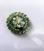Round Light Green Bindi with Decorations