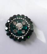 Round Dark Green Bindi with decorations