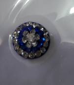 Round Royal Blue Bindi with Decorations