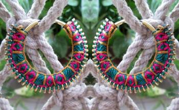 color carnival- handmade hoops green 1
