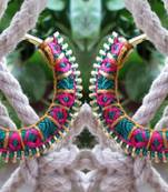 color carnival- handmade hoops green