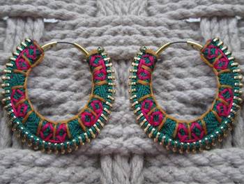 color carnival- handmade hoops green 2