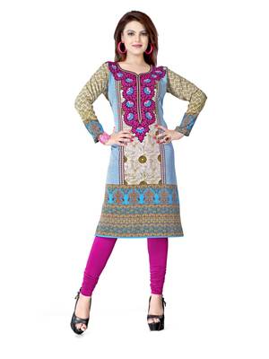 Multicolor american crepe printed kurti 1