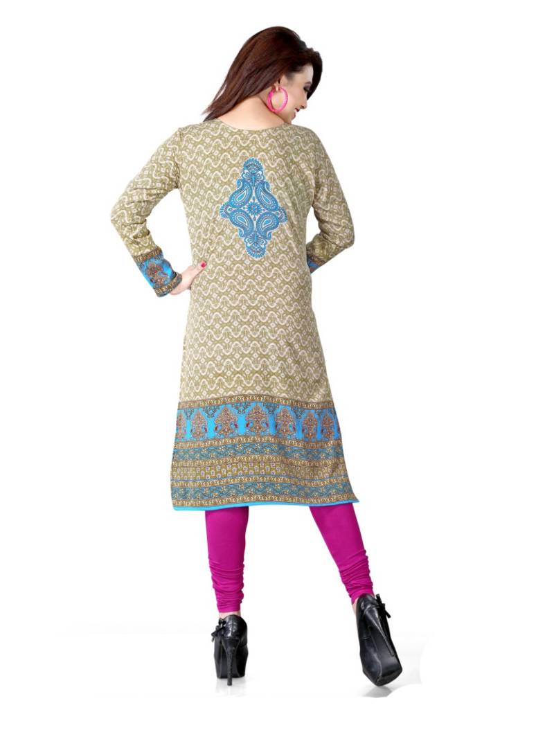 Multicolor american crepe printed kurti