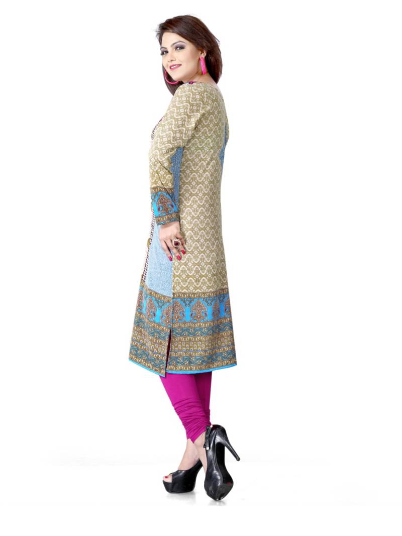 Multicolor american crepe printed kurti