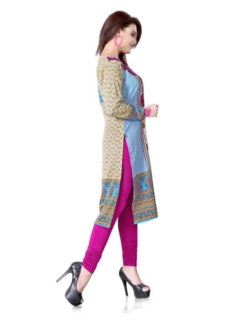 Multicolor american crepe printed kurti