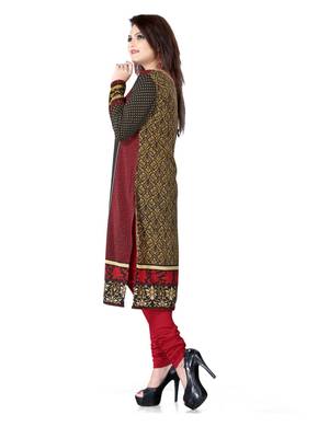 Black and red american crepe printed kurti 3