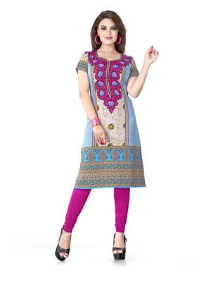 Multicolor american crepe printed kurti 1