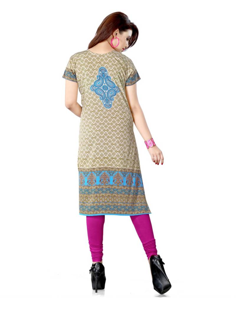 Multicolor american crepe printed kurti