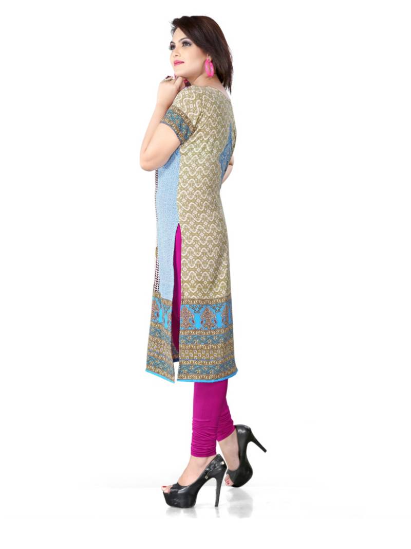 Multicolor american crepe printed kurti