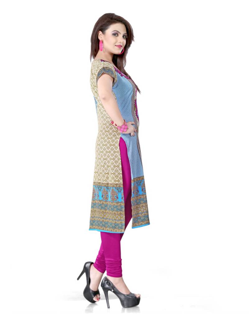 Multicolor american crepe printed kurti