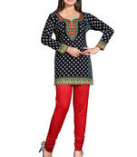 Black american crepe printed kurti