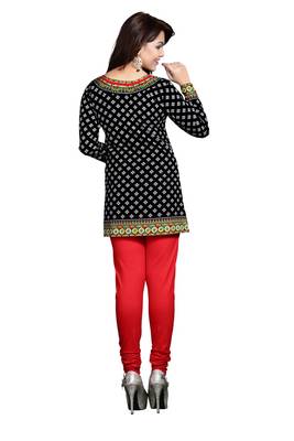 Black american crepe printed kurti 2