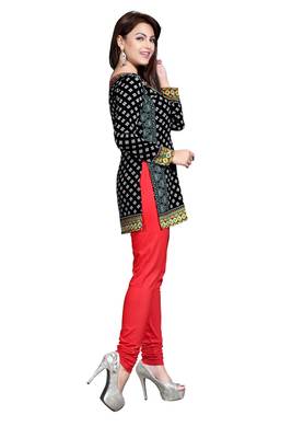 Black american crepe printed kurti 4