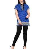 Blue american crepe printed kurti