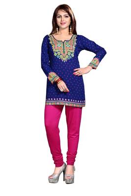 Purple american crepe printed kurti 1