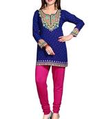 Purple american crepe printed kurti