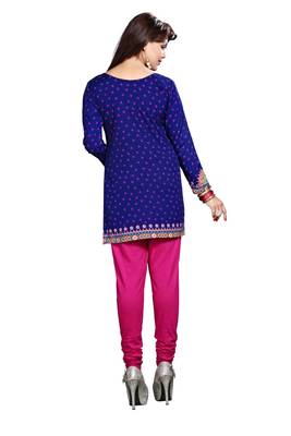 Purple american crepe printed kurti 2