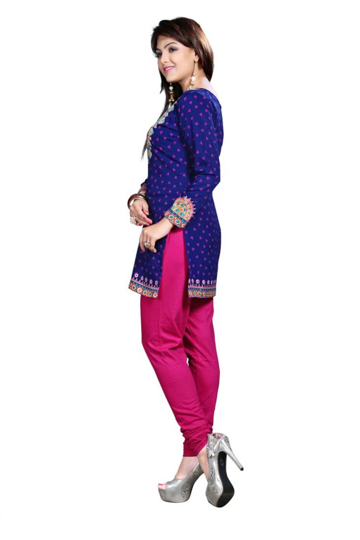 Purple american crepe printed kurti